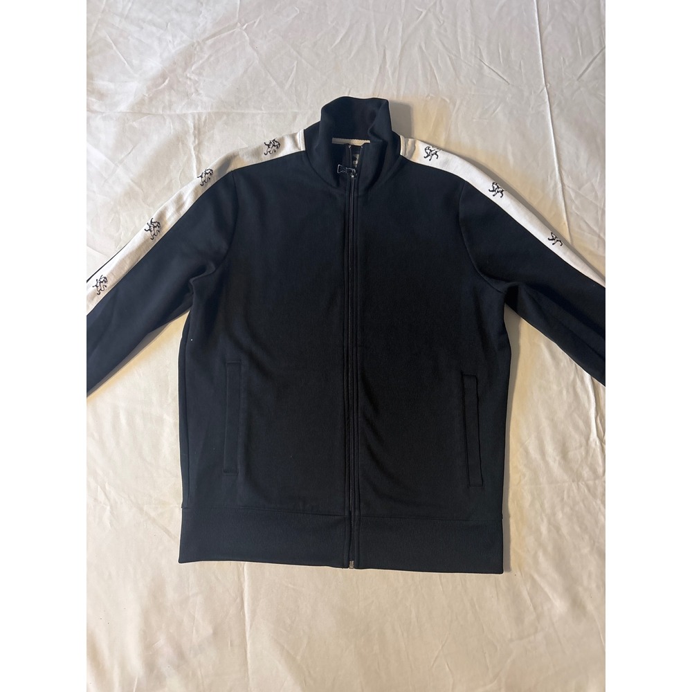 Express‎ Track Jacket Kids Small Black White Excellent Lion Logo Taping Zip Up